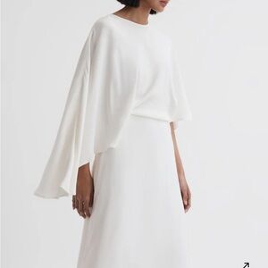Reiss NAOMI
CAPE SLEEVE ASYMMETRIC MAXI DRESS - Ivory - Sz 6